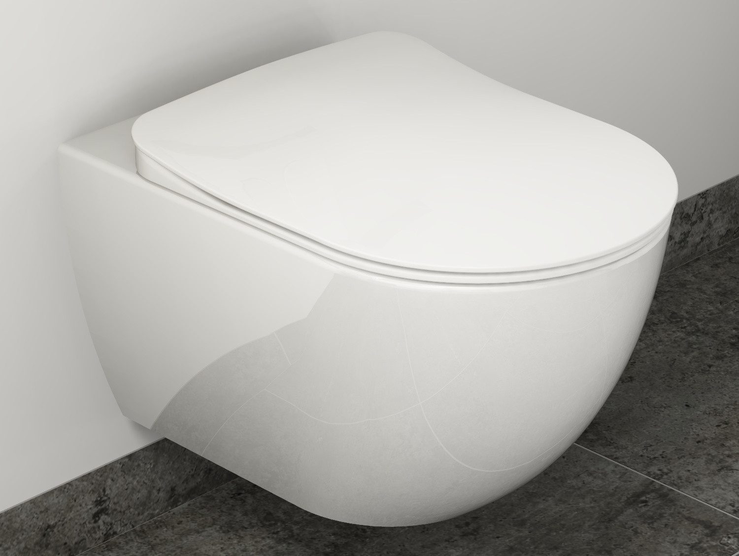 Aqua Bagno Tiefspül-WC Tiefspüler Softclose Hänge-WC Tiefspüler, wandhängend, Abgang waagerecht, Sanitärkeramik