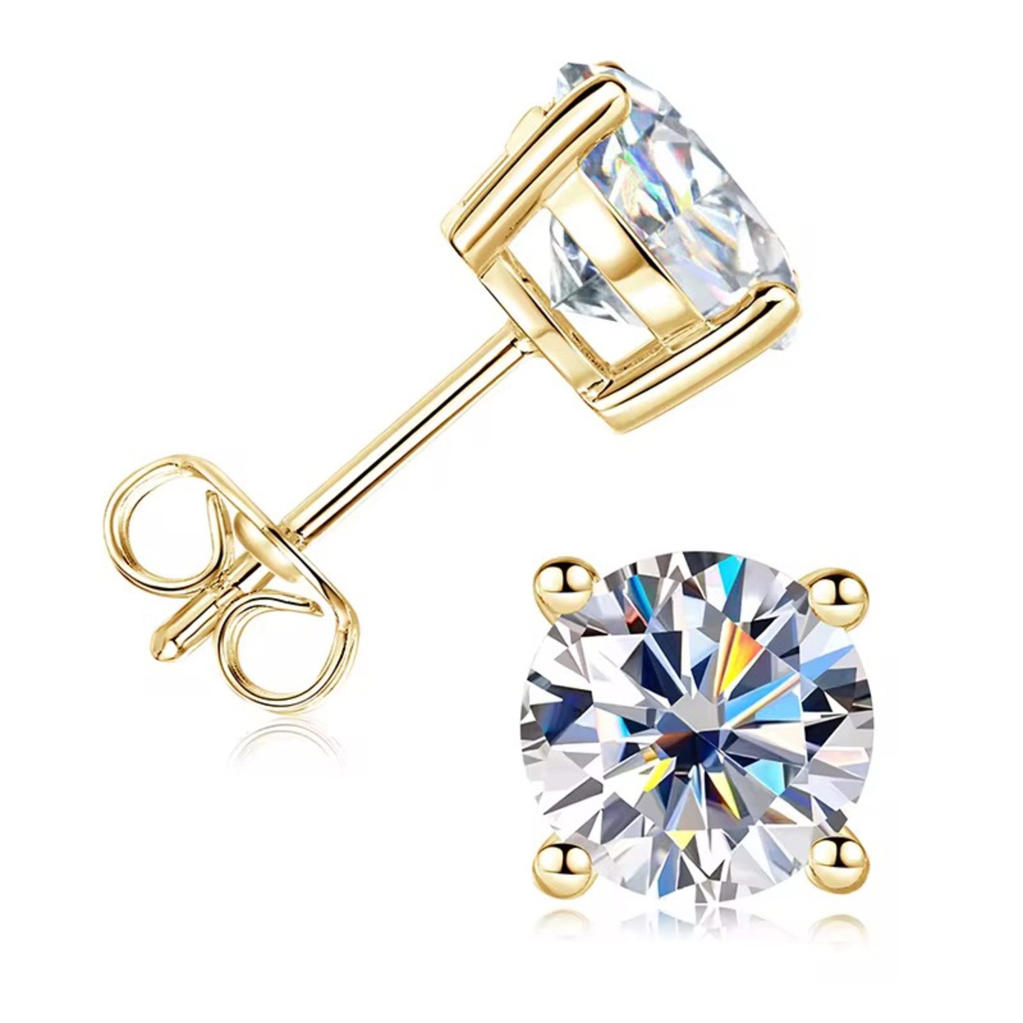Paar Ohrstecker Elegante Moissanit Damen Ohrstecker 925 Sterling Silber 1,0ct