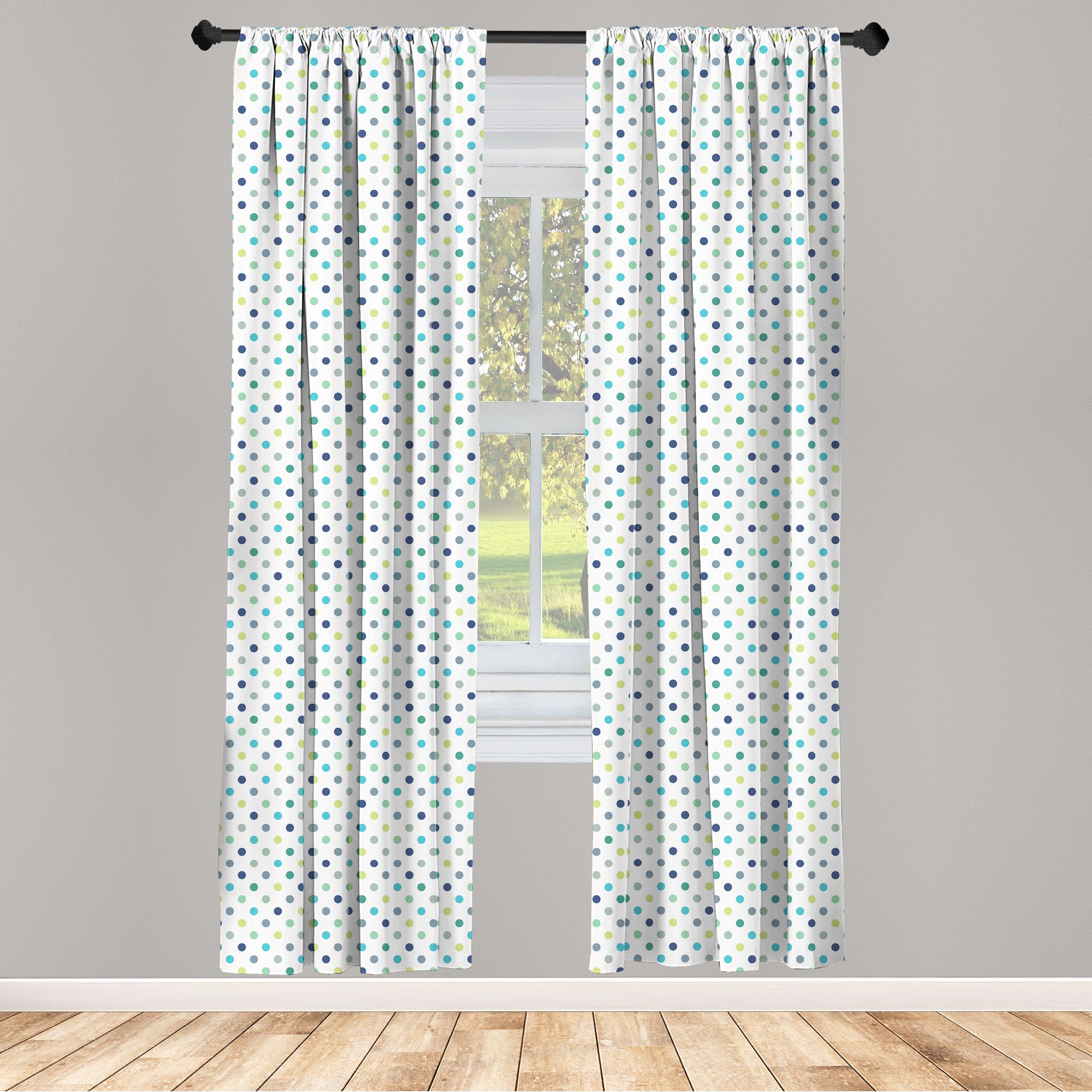 Gardine Vorhang für Wohnzimmer Schlafzimmer Dekor, Abakuhaus, Microfaser, Jahrgang Tupfen Mode | Fertiggardinen