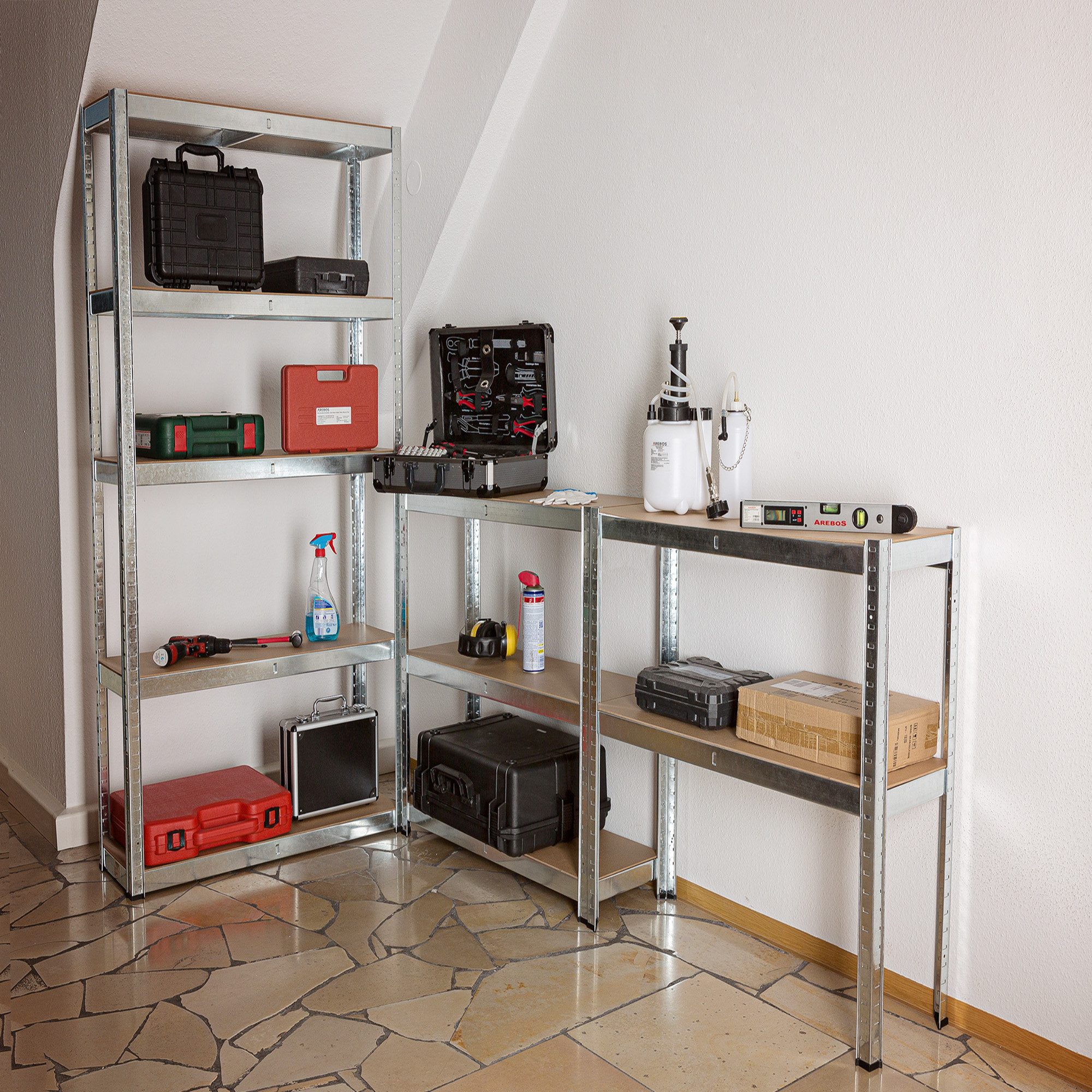 Arebos Schwerlastregal 180x90x30 cm, 5 Böden, 875 kg Traglast, Steckregal, günstig online kaufen
