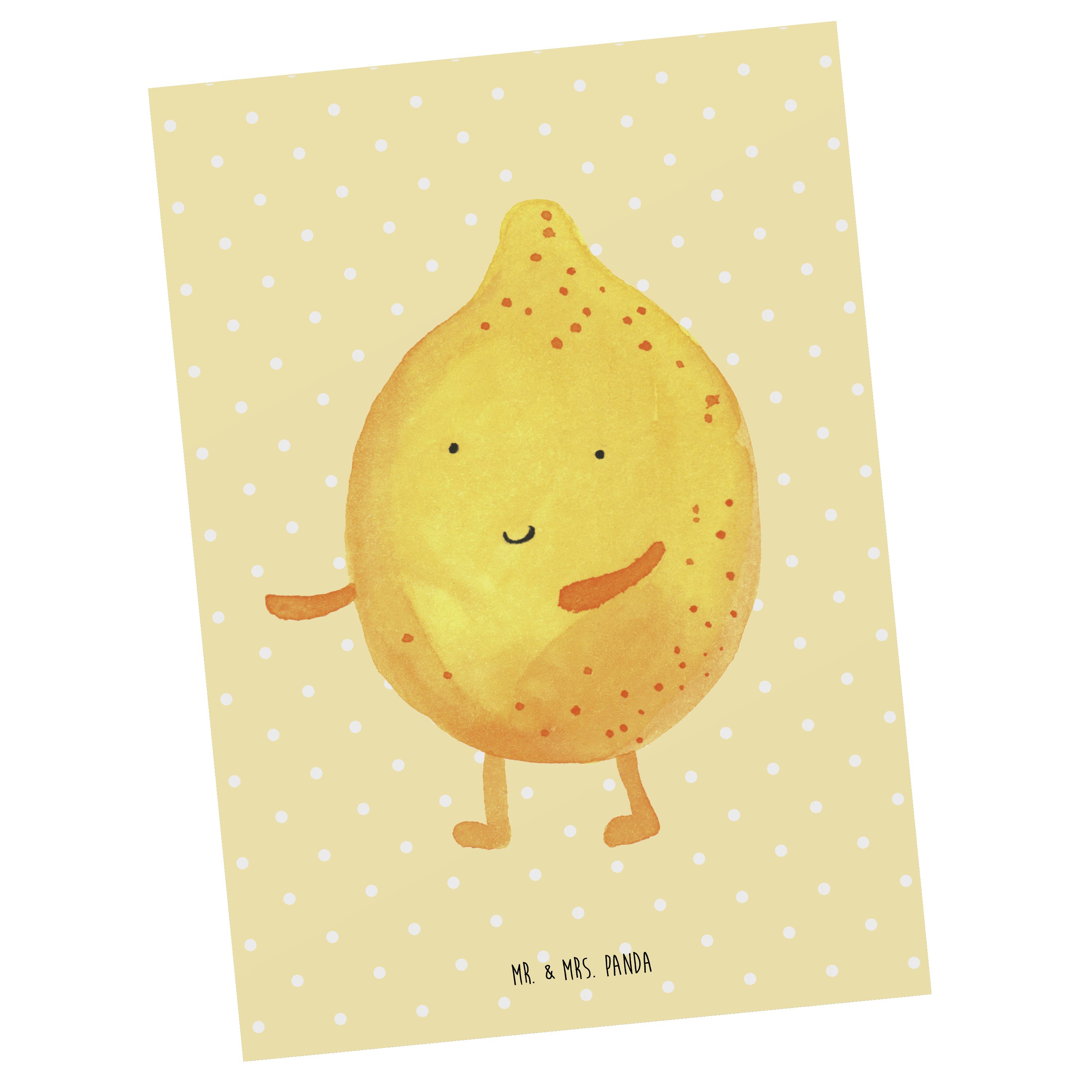 Mr. & Mrs. Panda Postkarte BestFriends-Lemon - Gelb Pastell - Geschenk, Tiermotive, Gute Laune