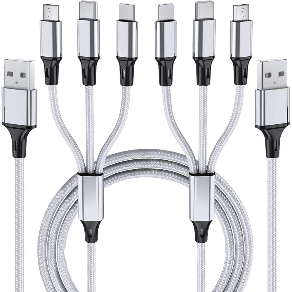GelldG USB Kabel, [1.2M] Schnell Ladekabel 3 in 1 Netzkabel, (120 cm)
