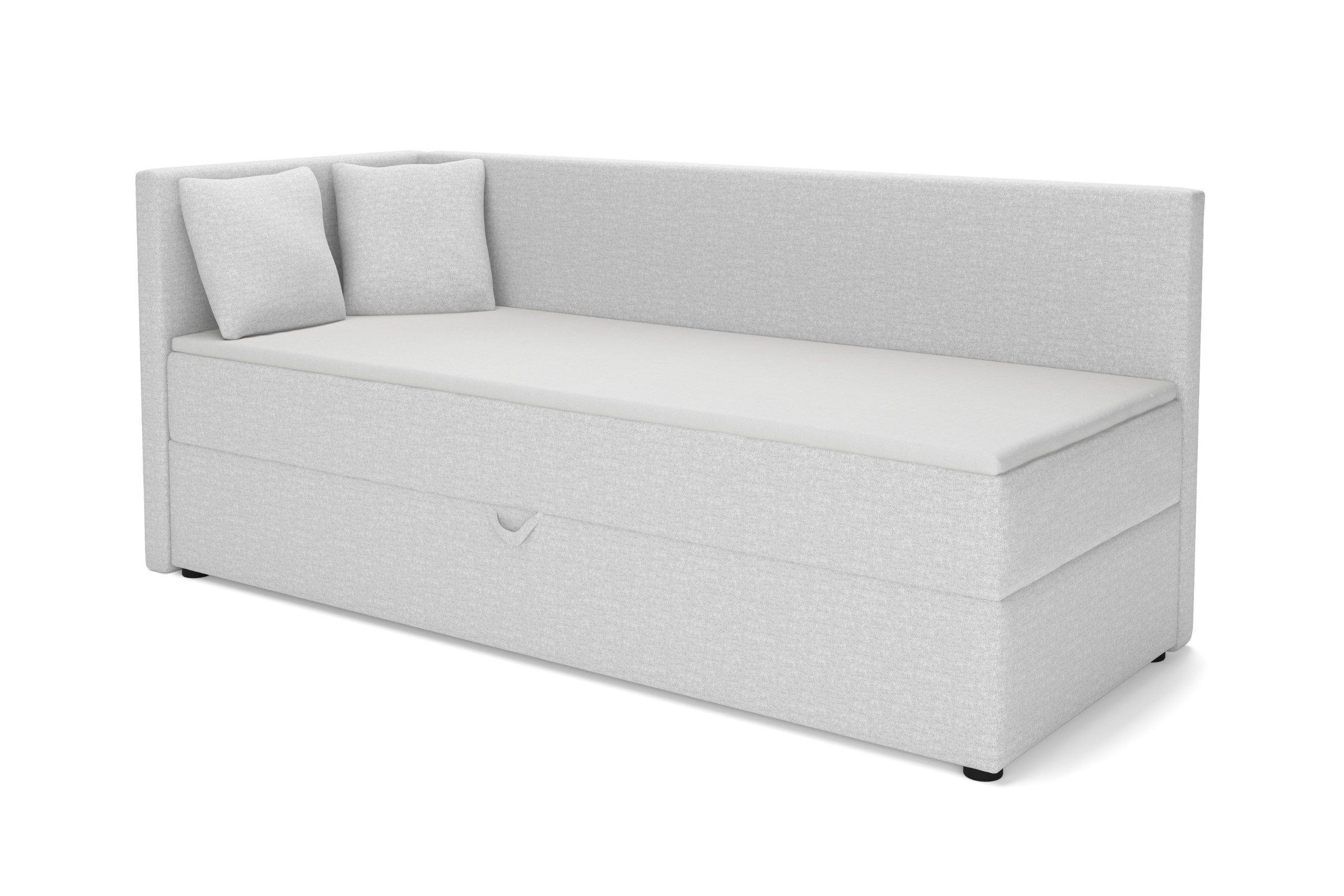 Deine Möbel 24 Boxspringbett NEVY, Tagesbett mit Bettkasten, Kopfteil rechts oder links wählbar (ideal für Jugendliche & Erwachsene, 1-St., Jugendbett ideal als Tagesbett und Schlafplatz), Boxbett 90x200 100x200, in Creme, Grau, Dunkelgrau, Graphit, Schwarz