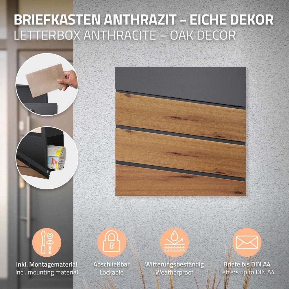 ML-DESIGN Standbriefkasten Briefkasten Postkasten mit Zeitungsfach, günstig online kaufen