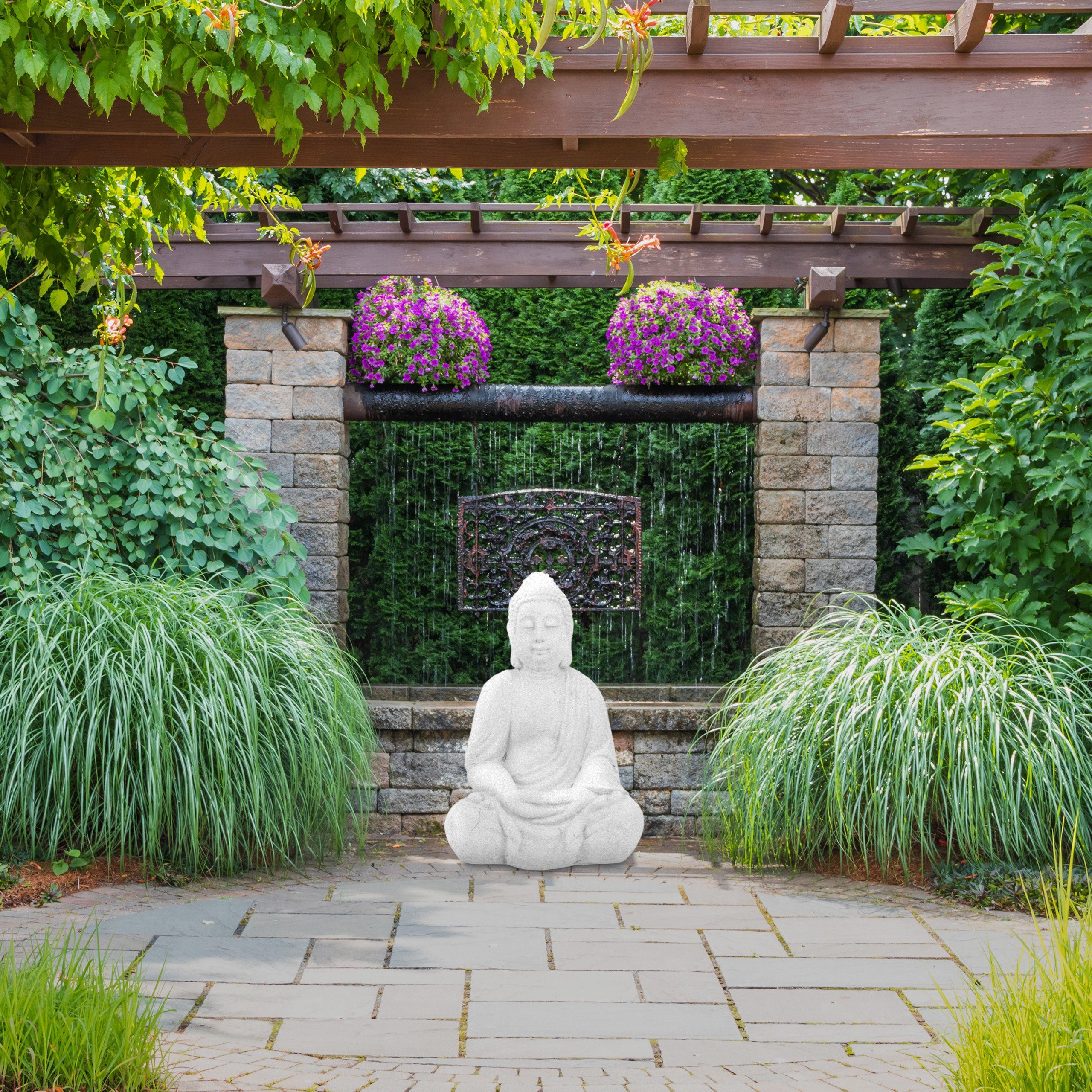 relaxdays Buddhafigur Weiße Buddha Figur 70 günstig online kaufen