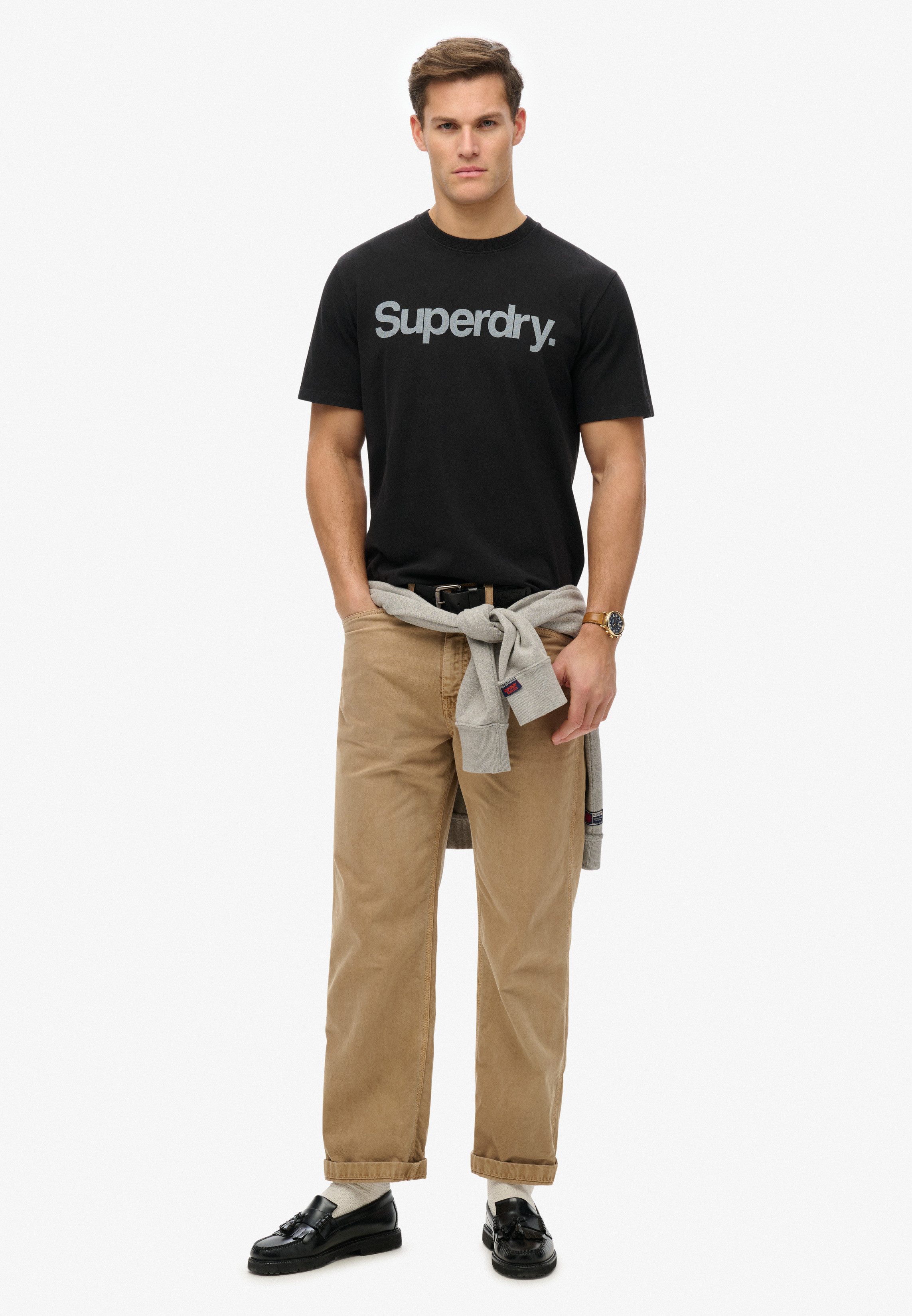 Superdry Rundhalsshirt CORE LOGO CITY T SHIRT lockere Passform, aus Baumwolle, mit Logodruck, Kurzarm