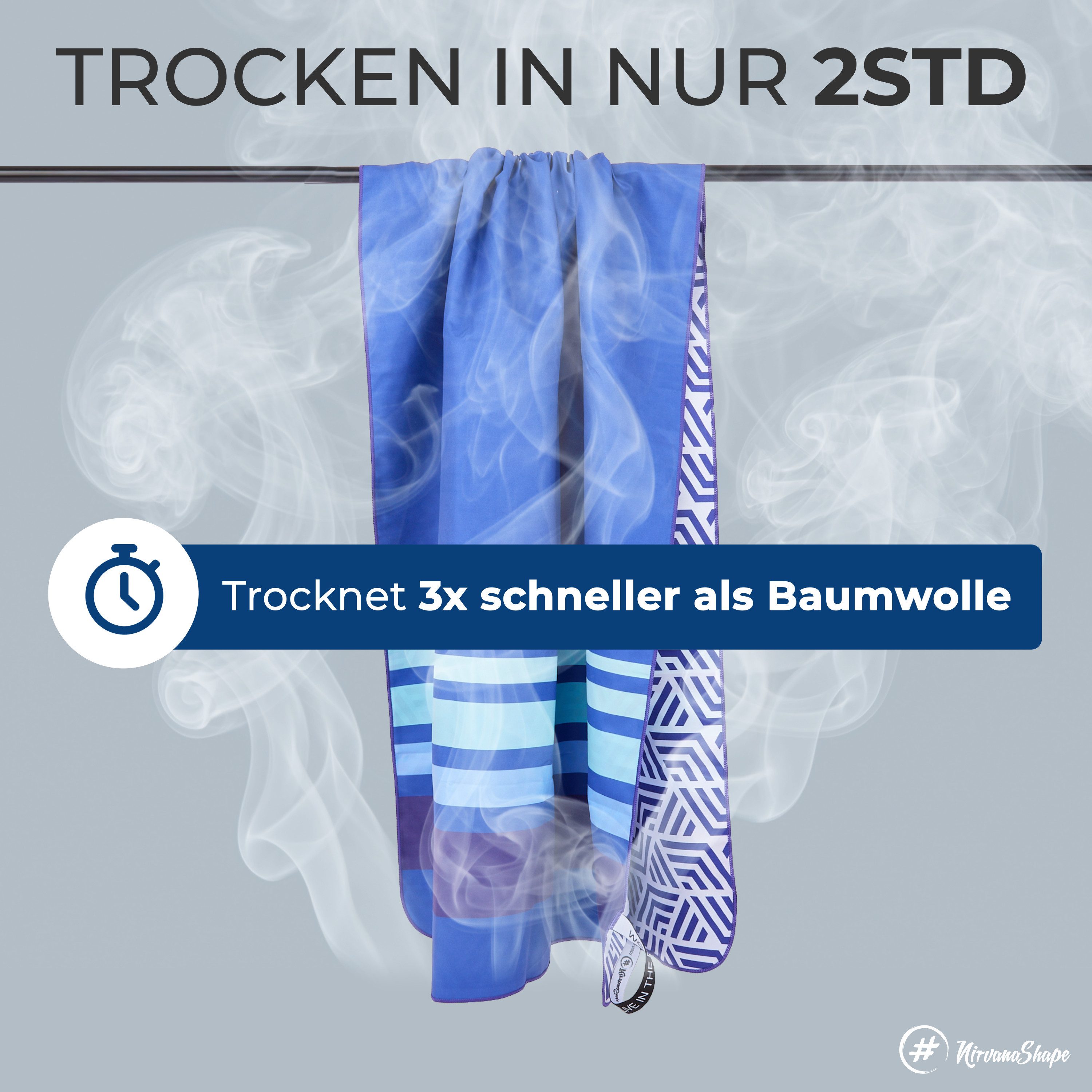 NirvanaShape Strandtuch Reise Handtuch Strandtuch XXL - Strandhandtuch, Mikrofaser Badetuch – Bild 5 von 5