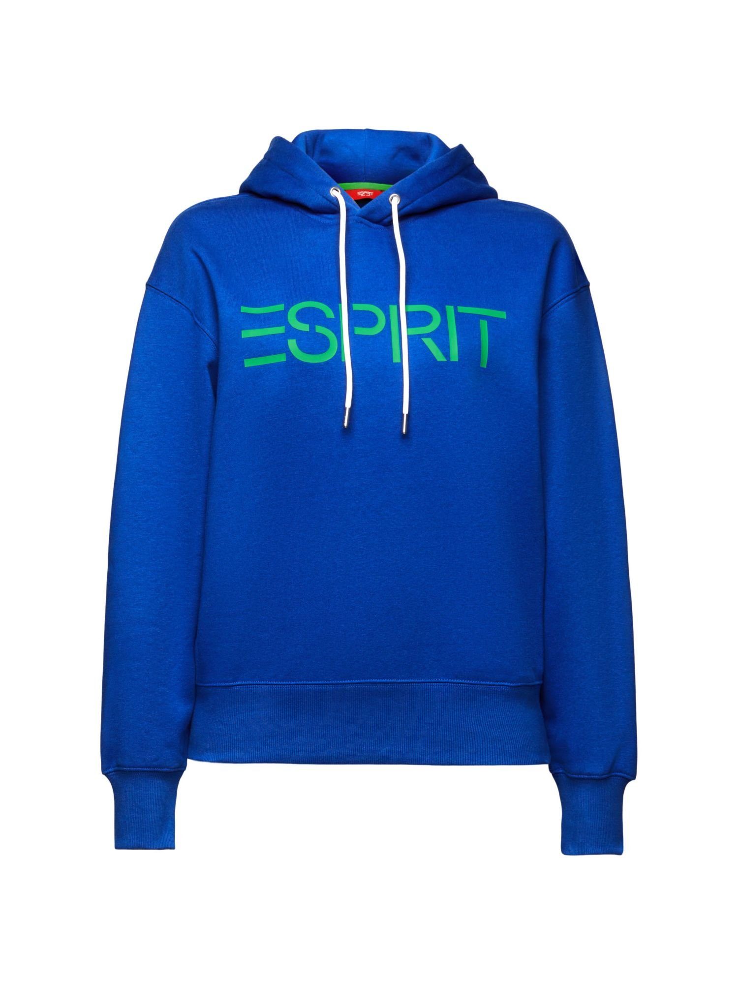 Sweatshirt Unisex Esprit BRIGHT mit BLUE Fleece-Hoodie (1-tlg) Logo