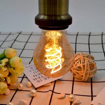 ZMH LED-Leuchtmittel Edison Vintage Glühbirne 4W Glühlampe A60 Antike Bulb Ideal Nostalgie, E27, 1 St., Warmweiß, E27 1 Stück Warmweiß