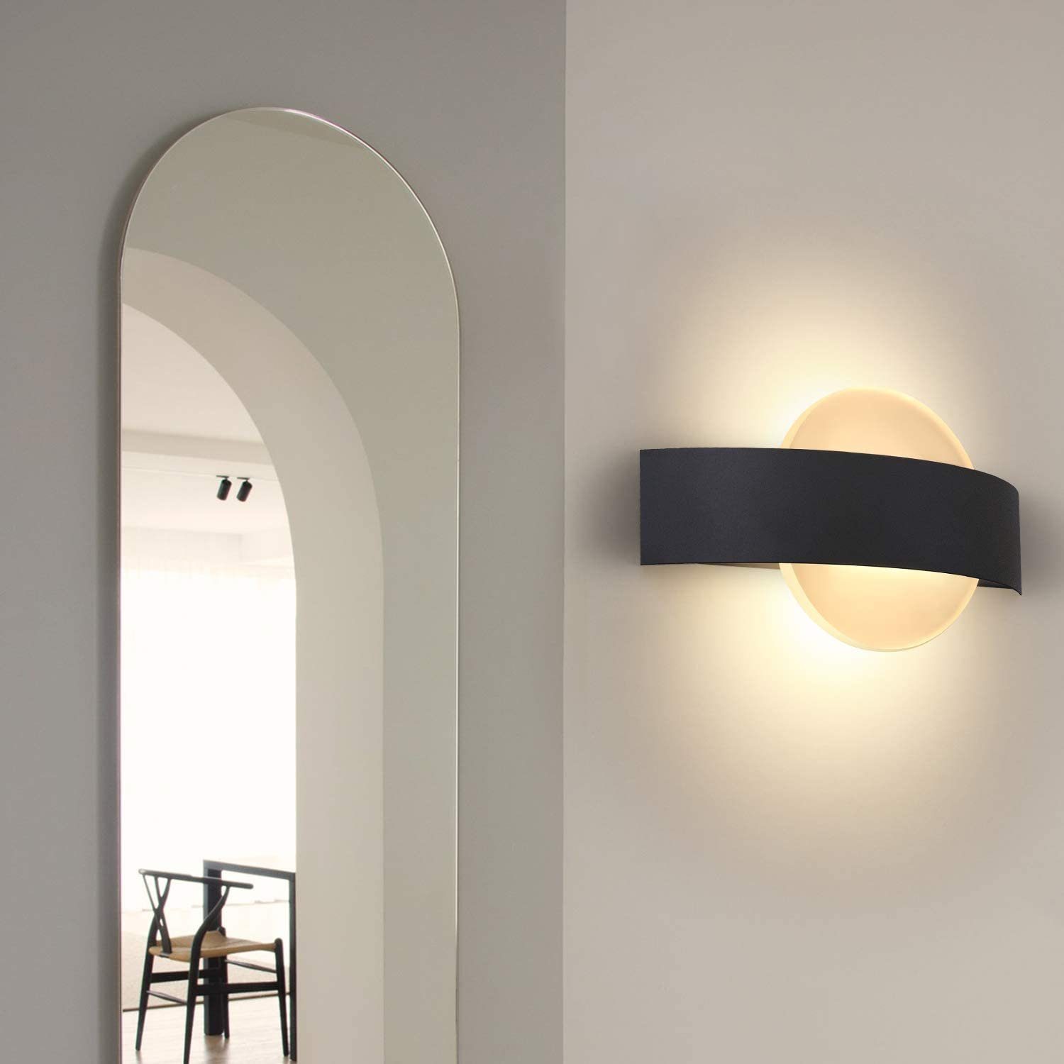 ZMH LED Wandleuchte Innen Wandlampe Wohnzimmer 6W aus Acryl Modern Bettlampe, LED fest integriert, Warmweiß