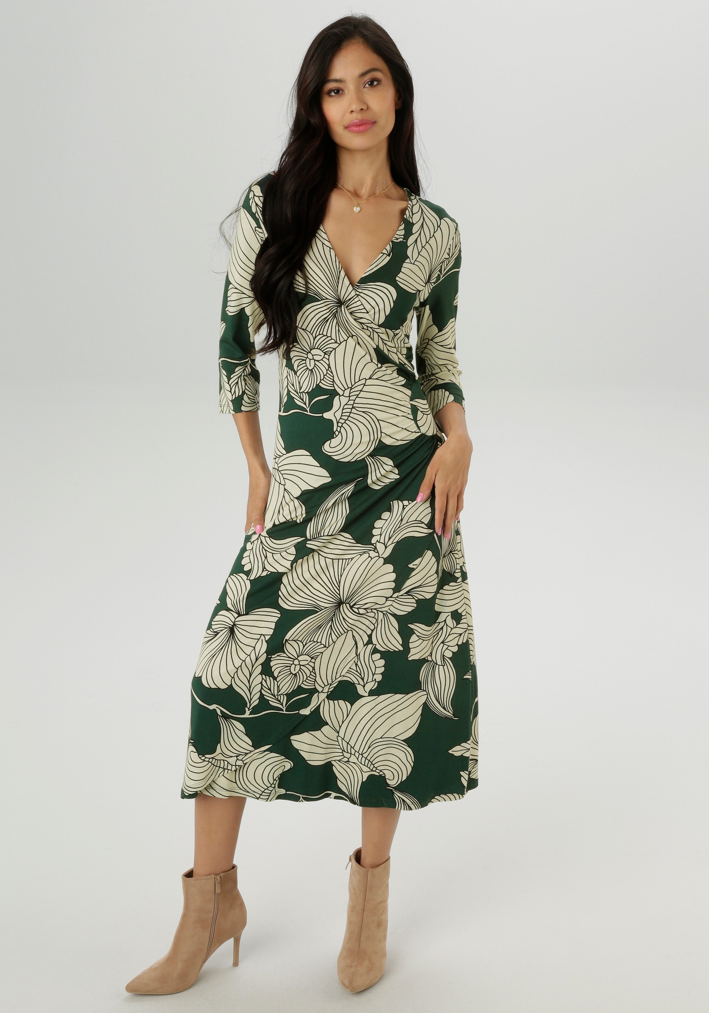 Aniston SELECTED Jerseykleid mit V-Ausschnitt in günstig online kaufen