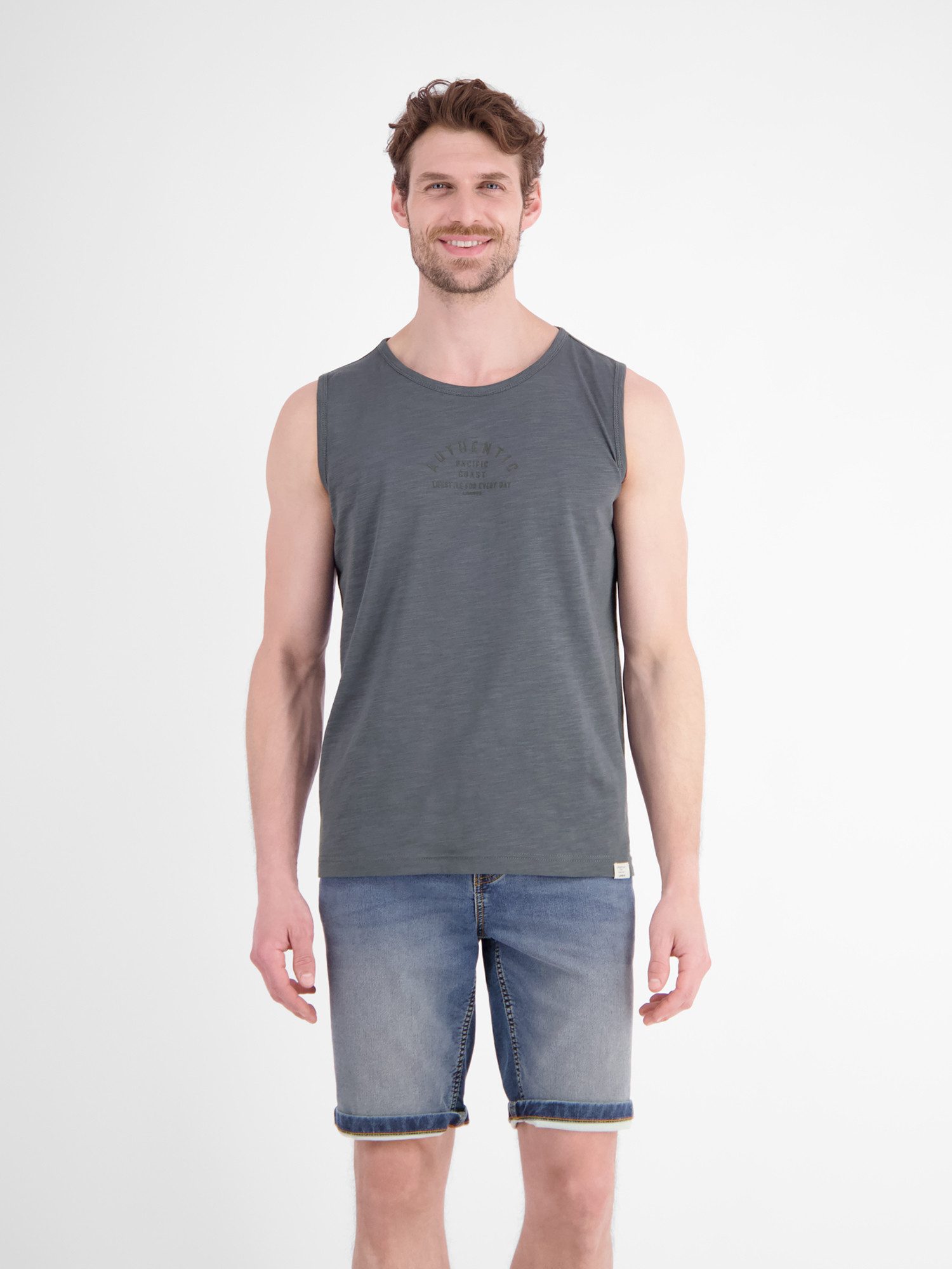 LERROS Muskelshirt Luftiges Tanktop aus Baumwolle mit trendigem Slogan-Print