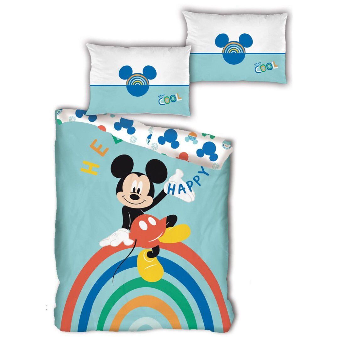 Disney Mickey Mouse Bettwäsche Disney Mickey Maus Regenbogen Bettwäsche Set günstig online kaufen