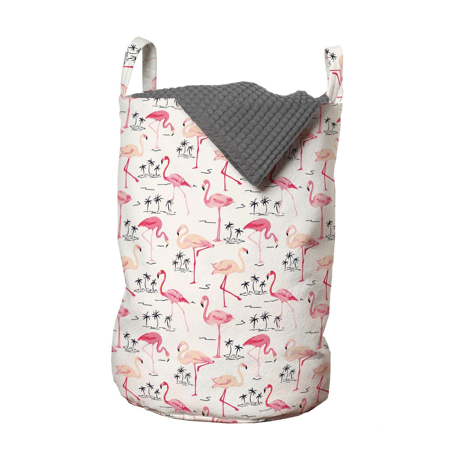 Abakuhaus Wäschesäckchen Wäschekorb mit Flamingo Griffen Waschsalons, für Liebes-Weinlese Kordelzugverschluss Wild Bird