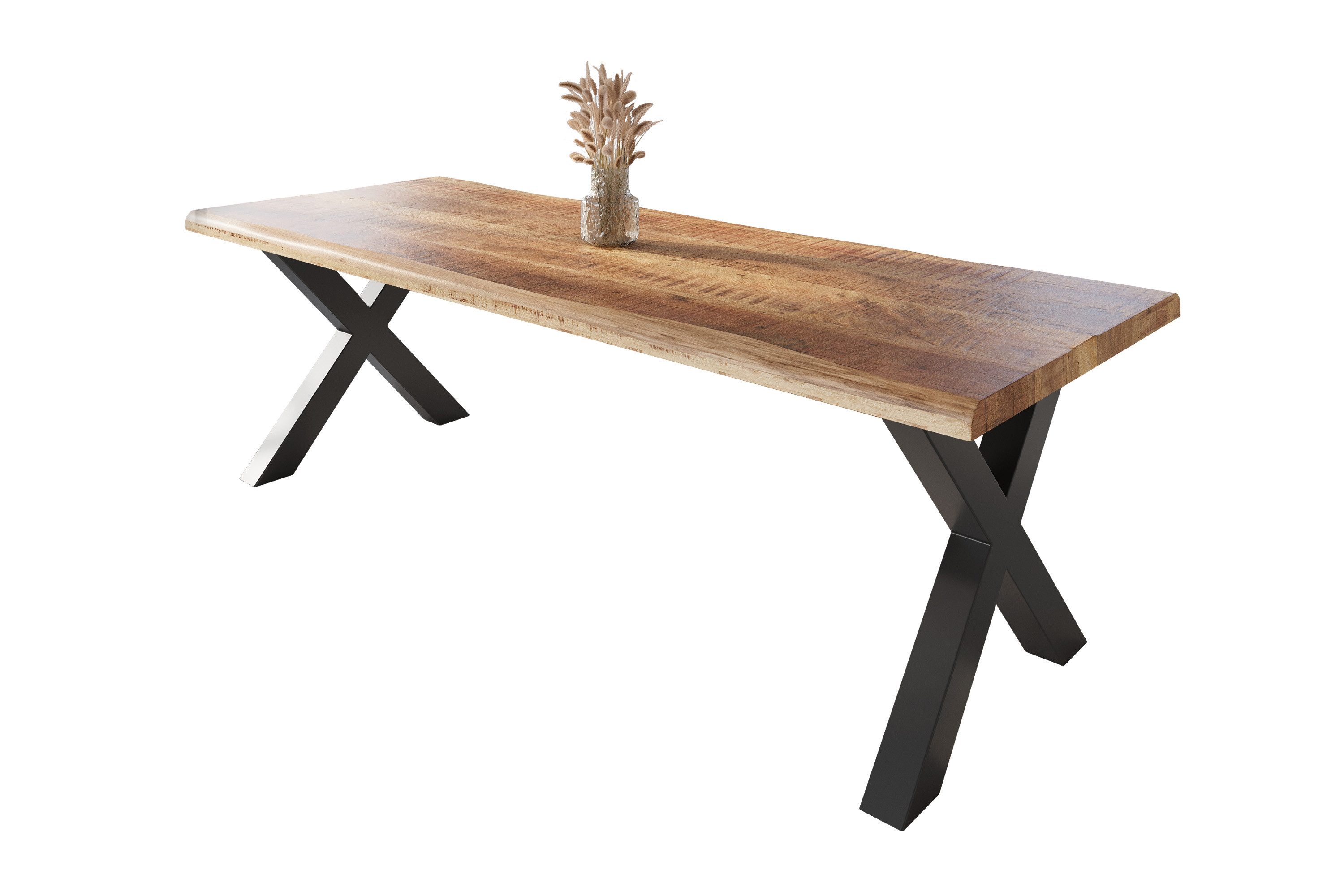 SAM® Esstisch Waves_X, Mangoholz, gedoppelte Tischplatte, günstig online kaufen