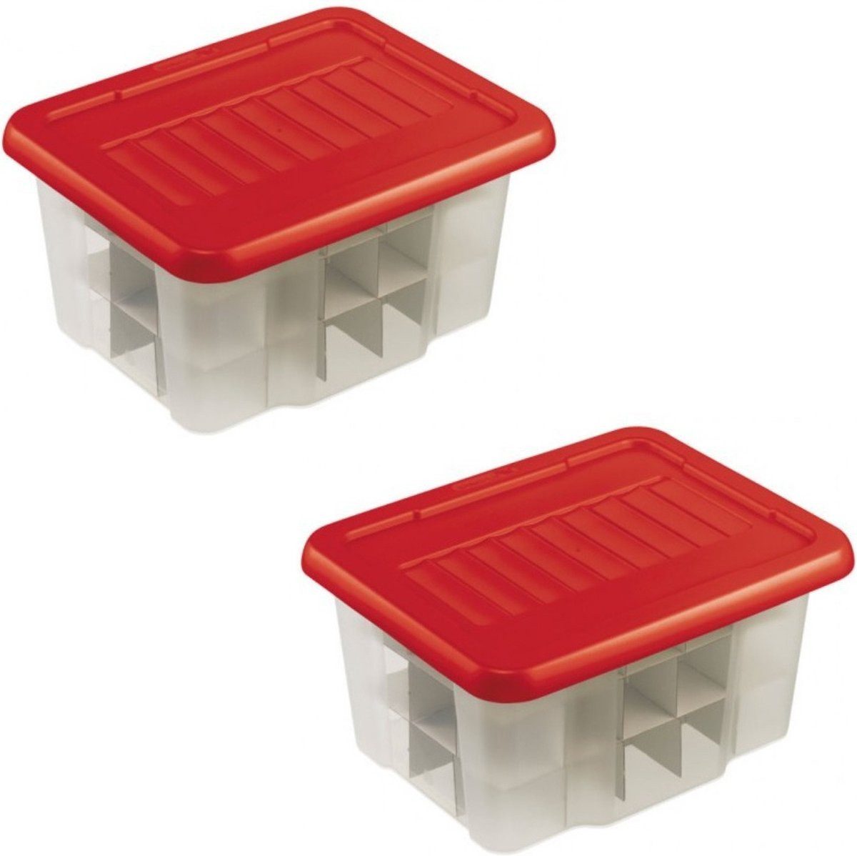 Sunware Aufbewahrungsbox Weihnachtskugeln Aufbewahrungsbox 24 l, 2-er-Set (Set, 2 St., 2), 24 l Volumen, Clipschluss, Handgriff