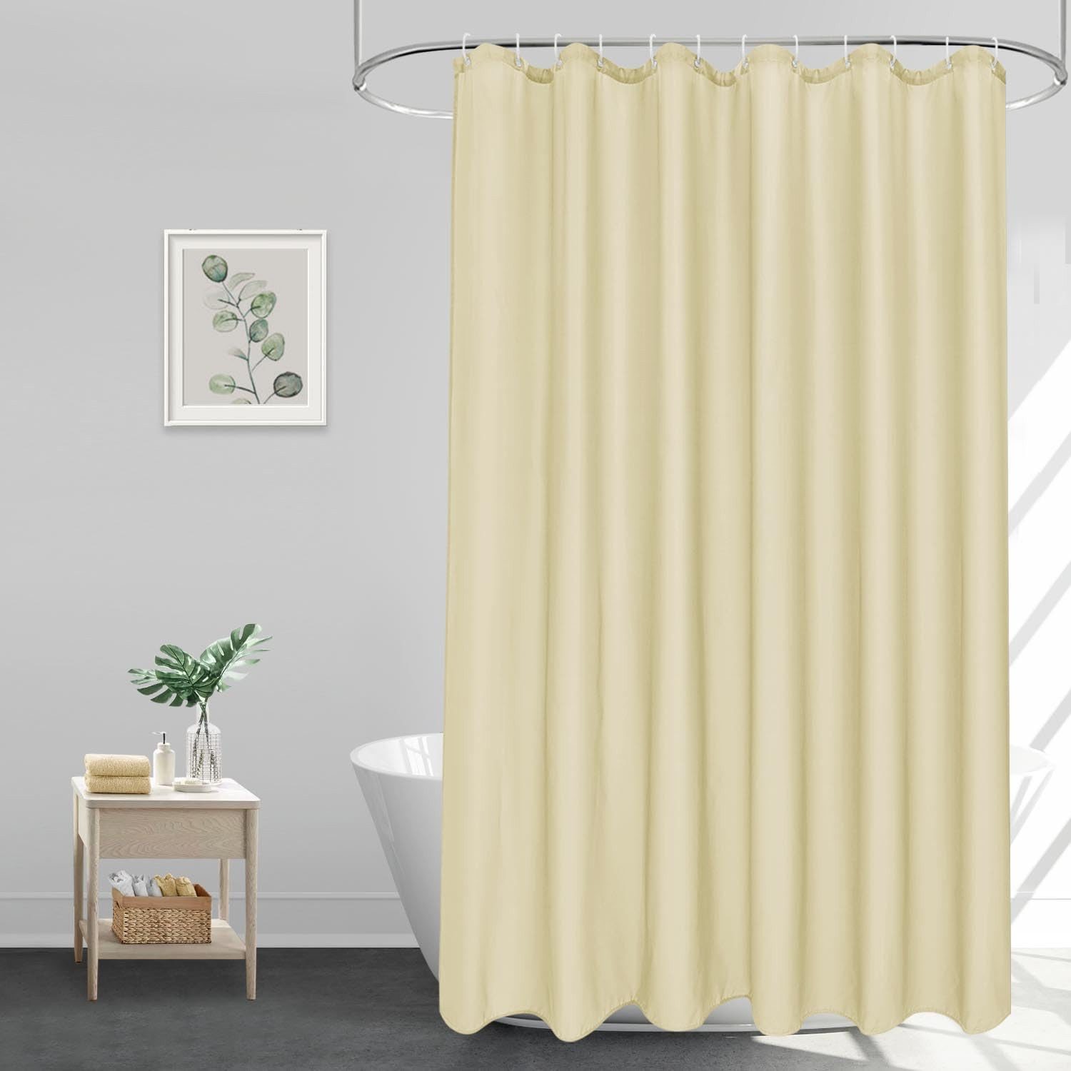 FELIXLEO Duschvorhangringe EurCross Duschvorhang Beige 180x200 Textil Polyester Wasserdicht, (1-St)