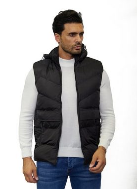 Denim House Steppweste Sportlicher Bodywarmer mit abnehmbarer Kapuze und feinen Details