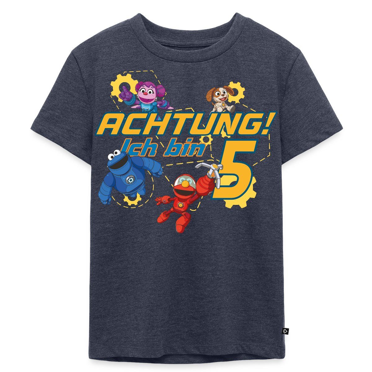 T-Shirt Achtung Ich Bin 5 Jahre Alt Mecha Builders Team Motiv Kinder Premium T