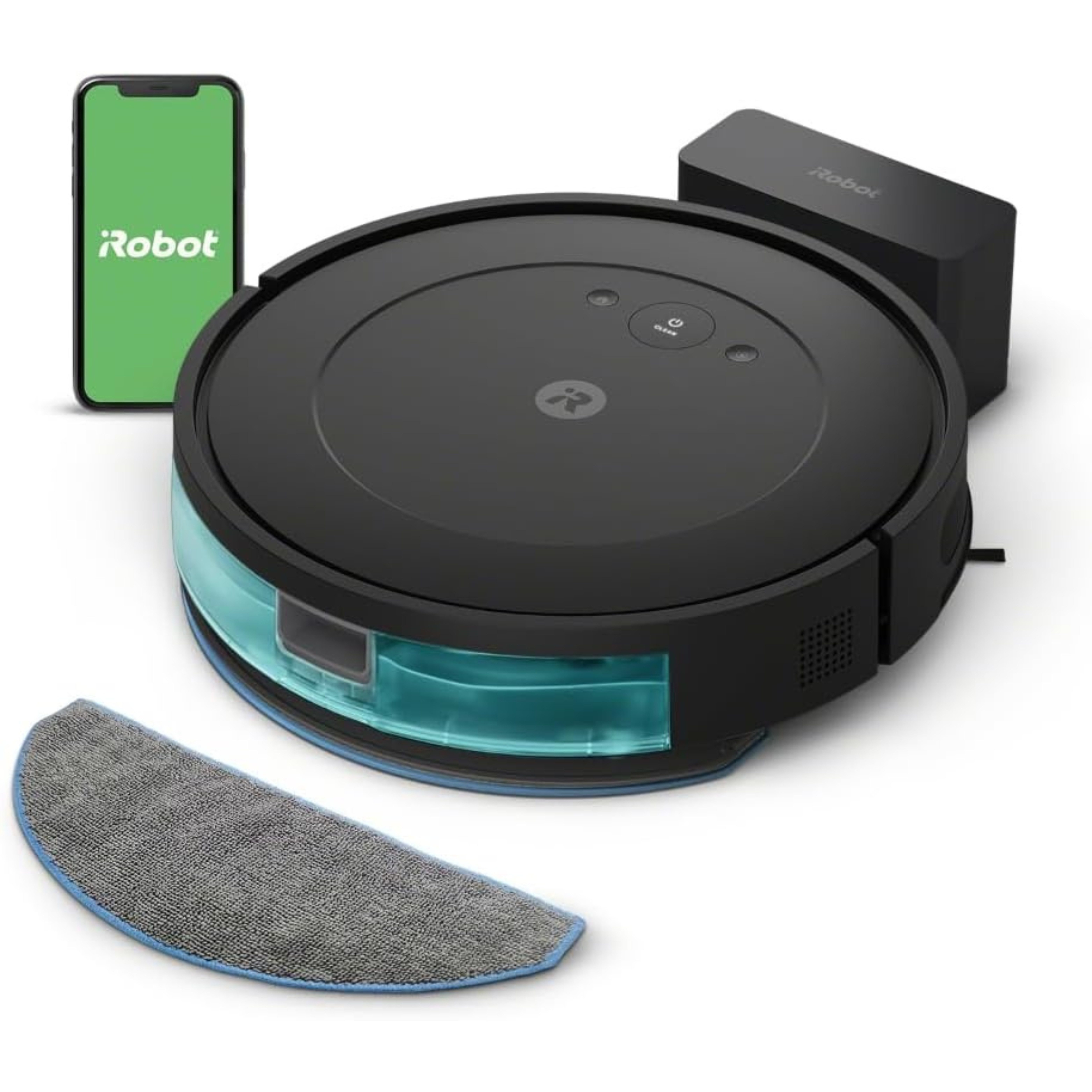 iRobot Nass-Trocken-Saugroboter Roomba Combo Essential mit Wischfunktion, 40 W, Beutellos, 4-Stufen-Reinigungssystem, App- und Sprachsteuerung