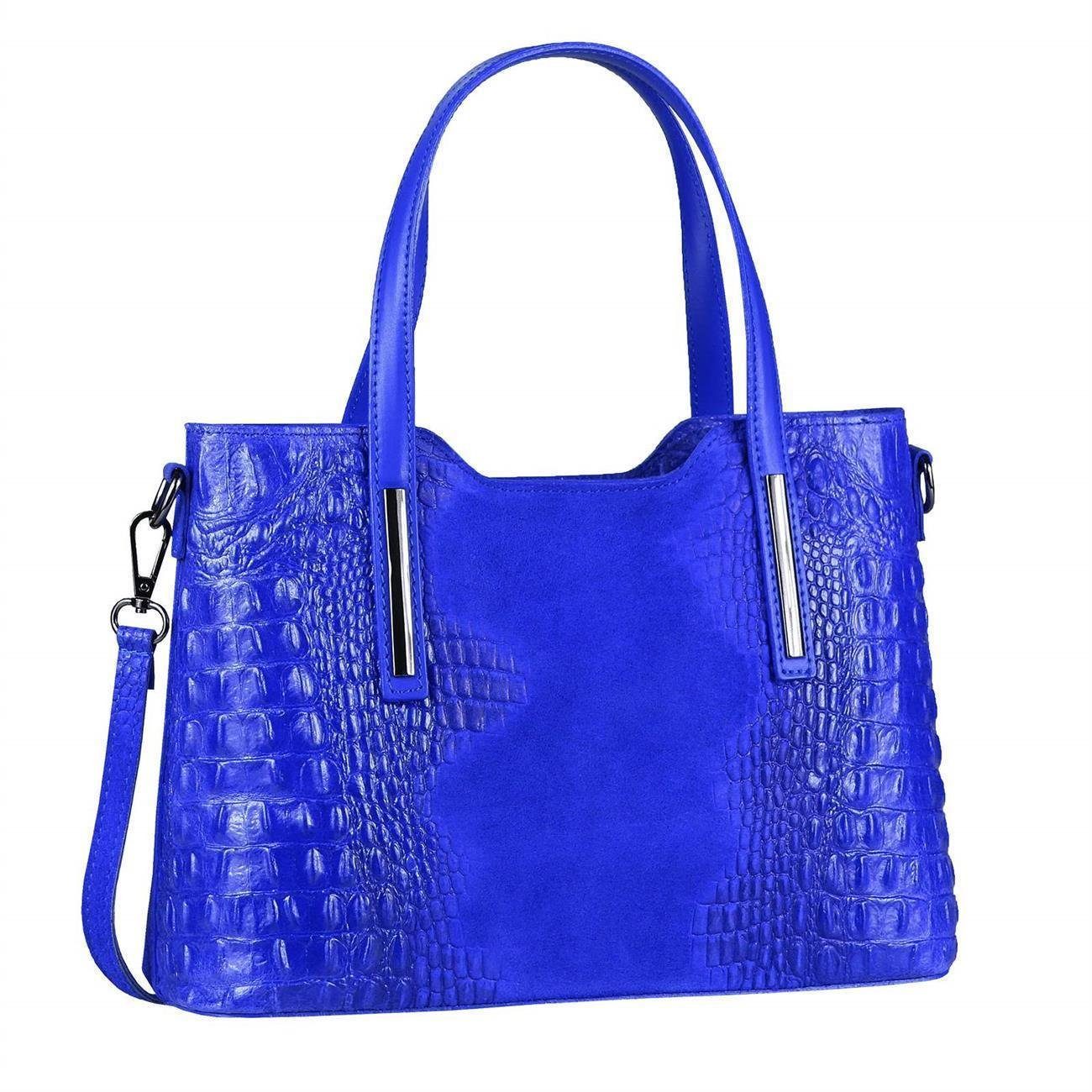 Schultertasche Made in Italy Damen echt Leder Henkeltasche Shopper Lederhandtasche