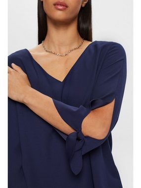 Esprit Collection Langarmbluse Stretch-Bluse mit offenen Kanten