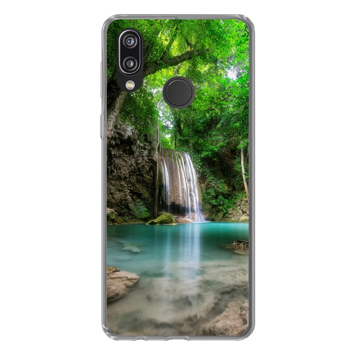 MuchoWow Handyhülle Dschungel - Wasserfall - Pflanzen - Wasser - Natur Handyhülle Huawei P20 Lite (2019) Handy Case Silikon Bumper Case