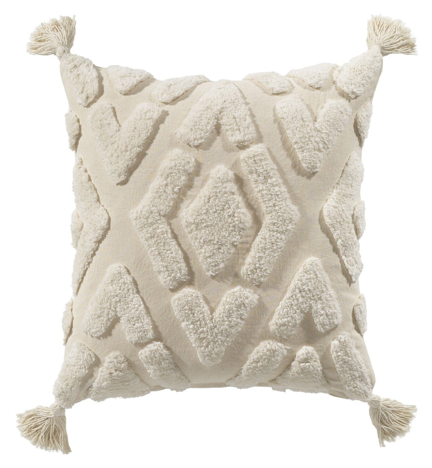 Kissenhülle BOHO QUASTE, Beige, Baumwolle, 45 x 45 cm, (1 Stück) | Kissenbezüge