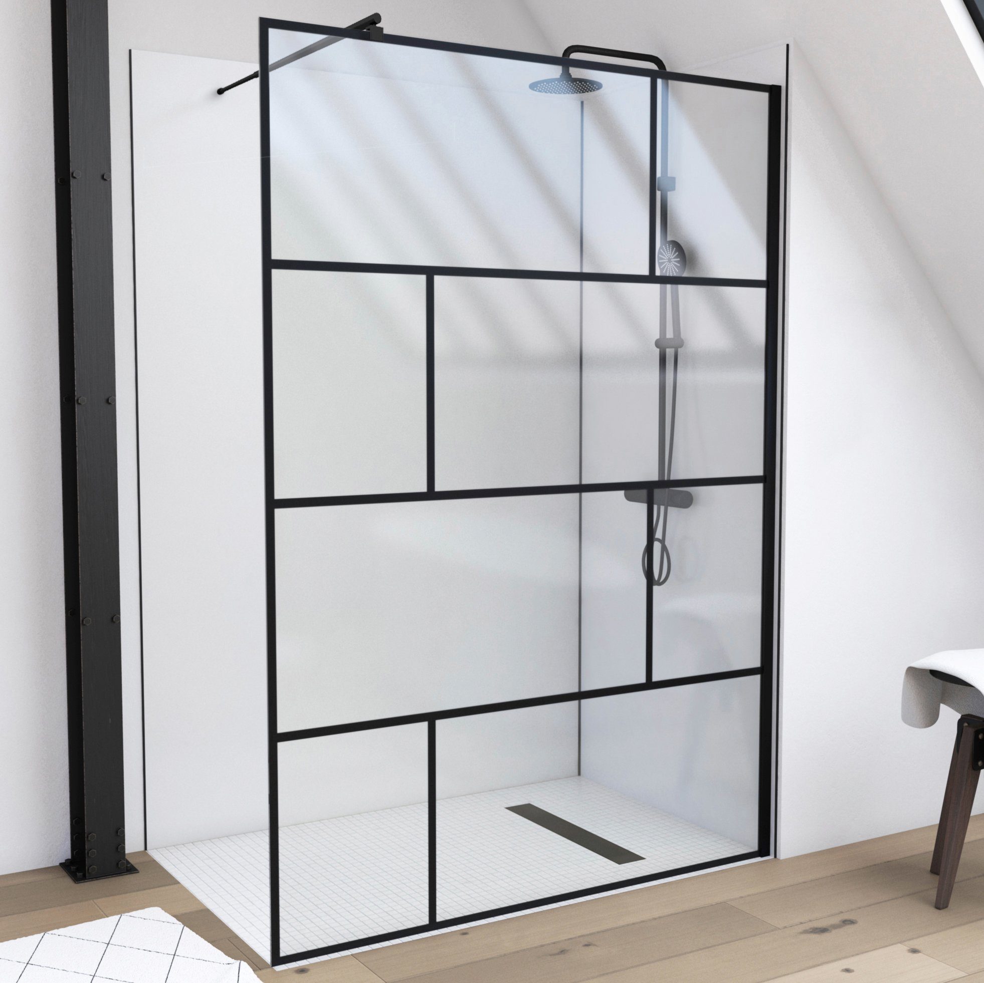 Marwell Walk-in-Dusche Bricks, Einscheibensicherheitsglas, (3 tlg), günstig online kaufen