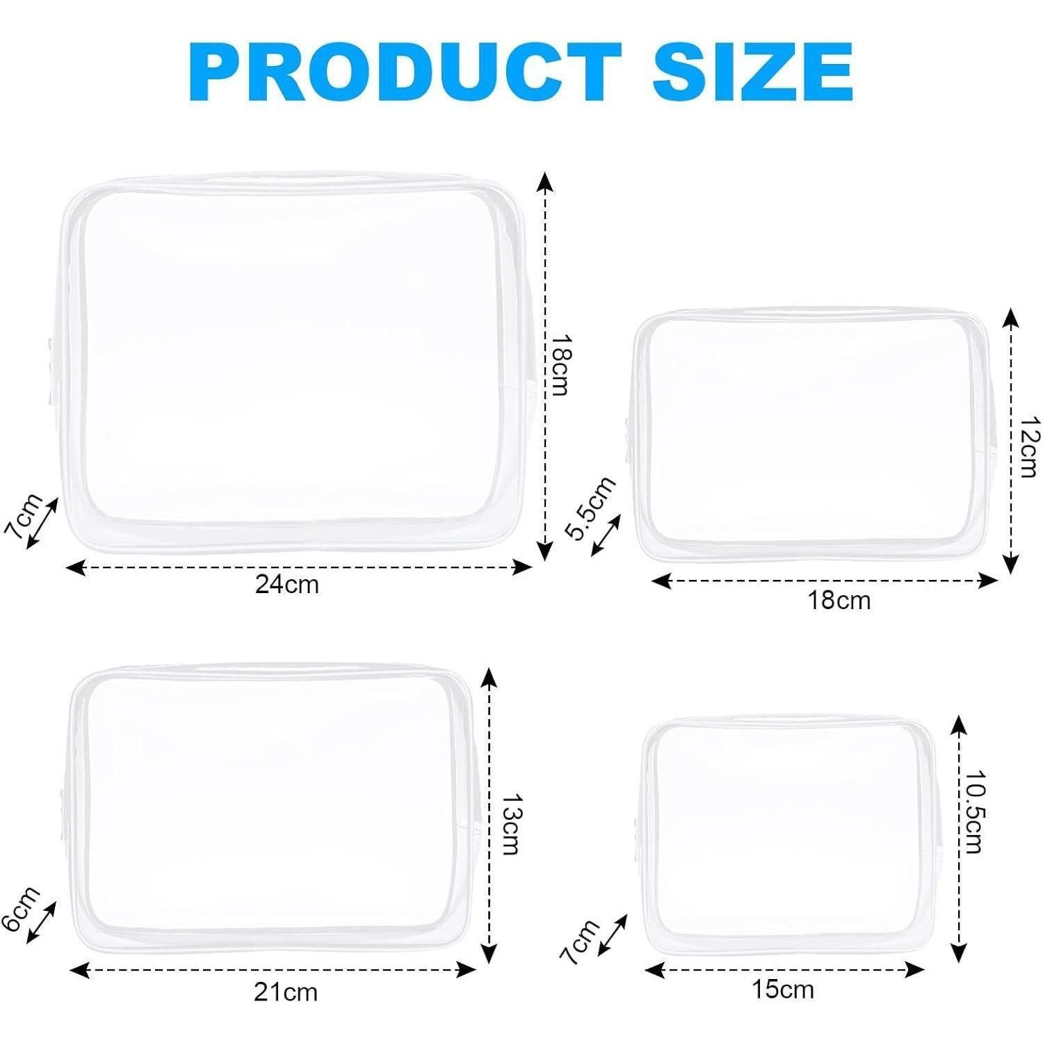 LuxusKollektion Kosmetiktasche Kulturtasche Transparent 4 Stück PVC wasserd günstig online kaufen