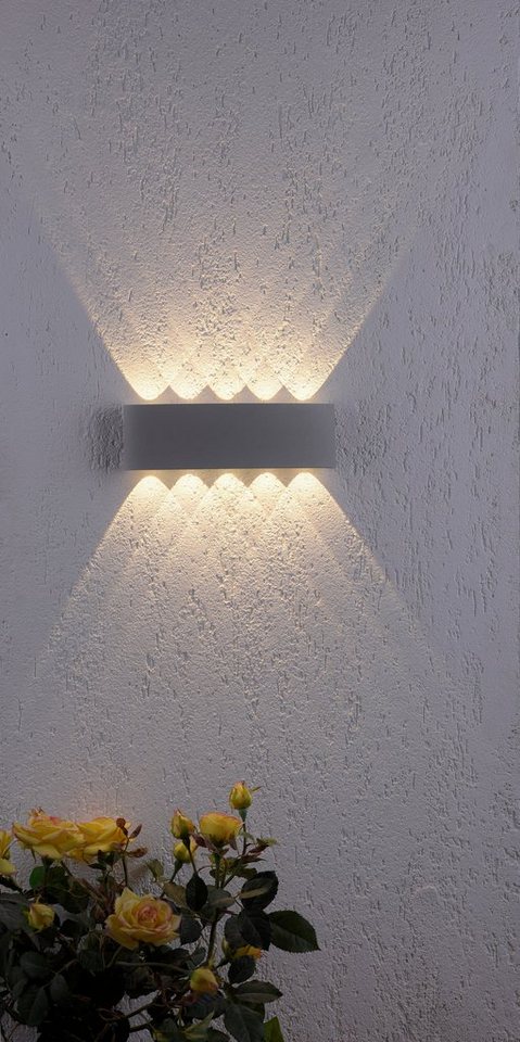 Paul Neuhaus LED Außen-Wandleuchte Carlo, LED fest integriert, Warmweiß, Schutzart  IP 54, Für Außen- und Innenbereich, Dekorativen LED Wandleuchte in ovaler  Form