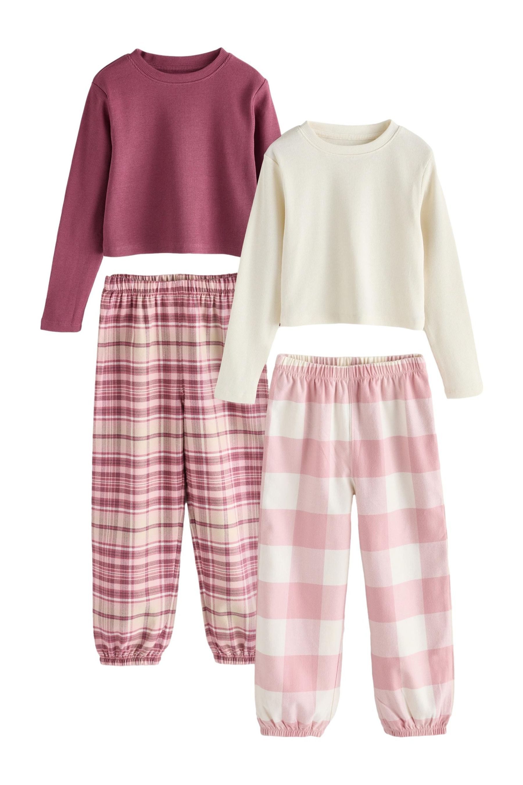 Pyjama 2er-Pack gewebte Schlafanzughose mit Karomuster