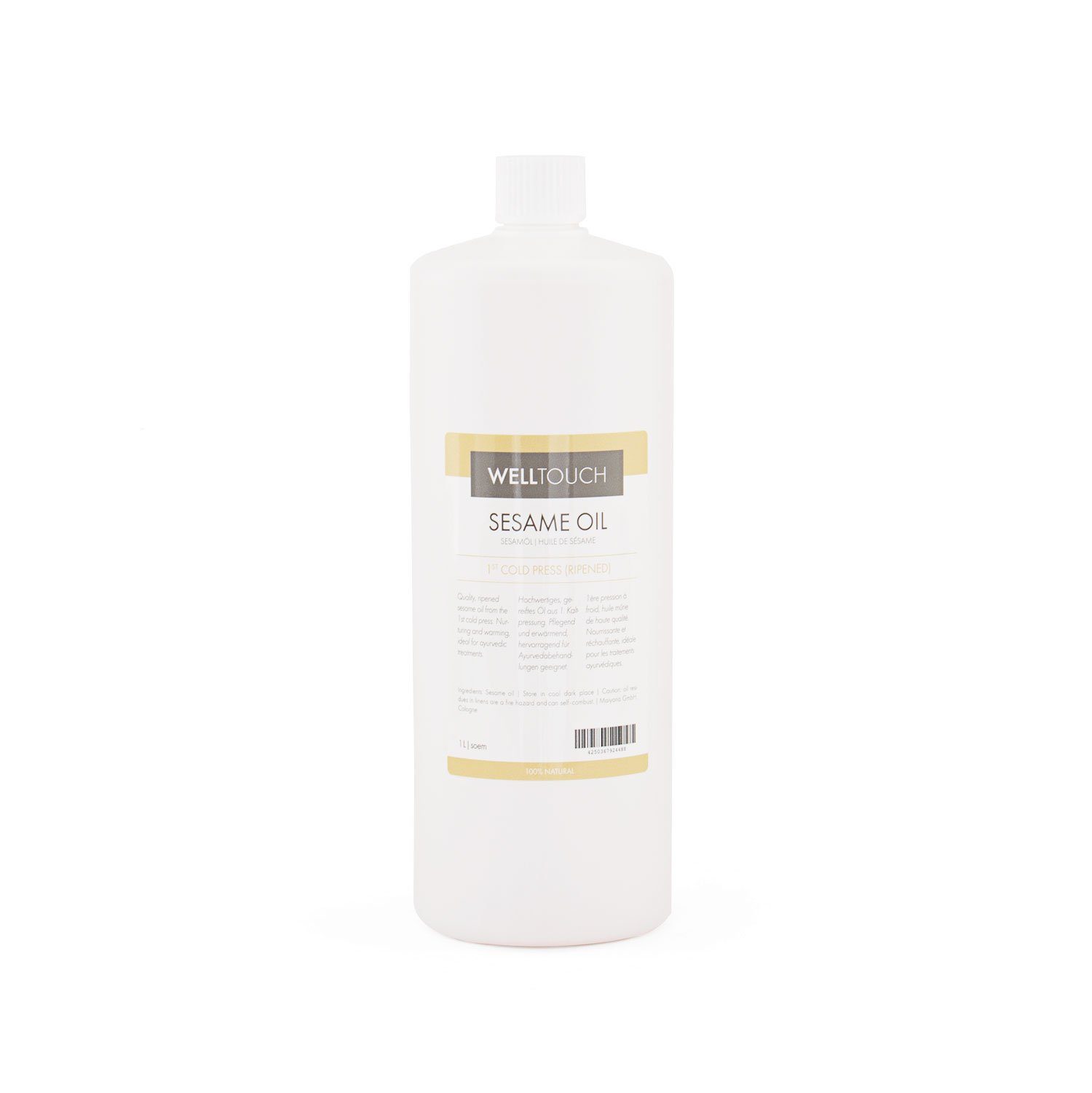 Gleit- & Massageöl Sesamöl 1. Kaltpressung, gereift 1 Liter Flasche