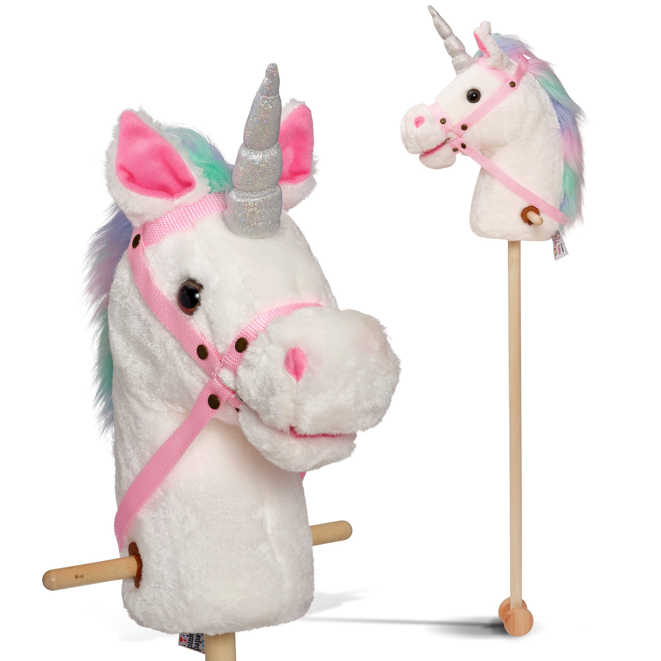 Pink Papaya Steckenpferd Steckenpferd, Hobby Horse mit Sounds, inkl. Halfter, mit Rollen