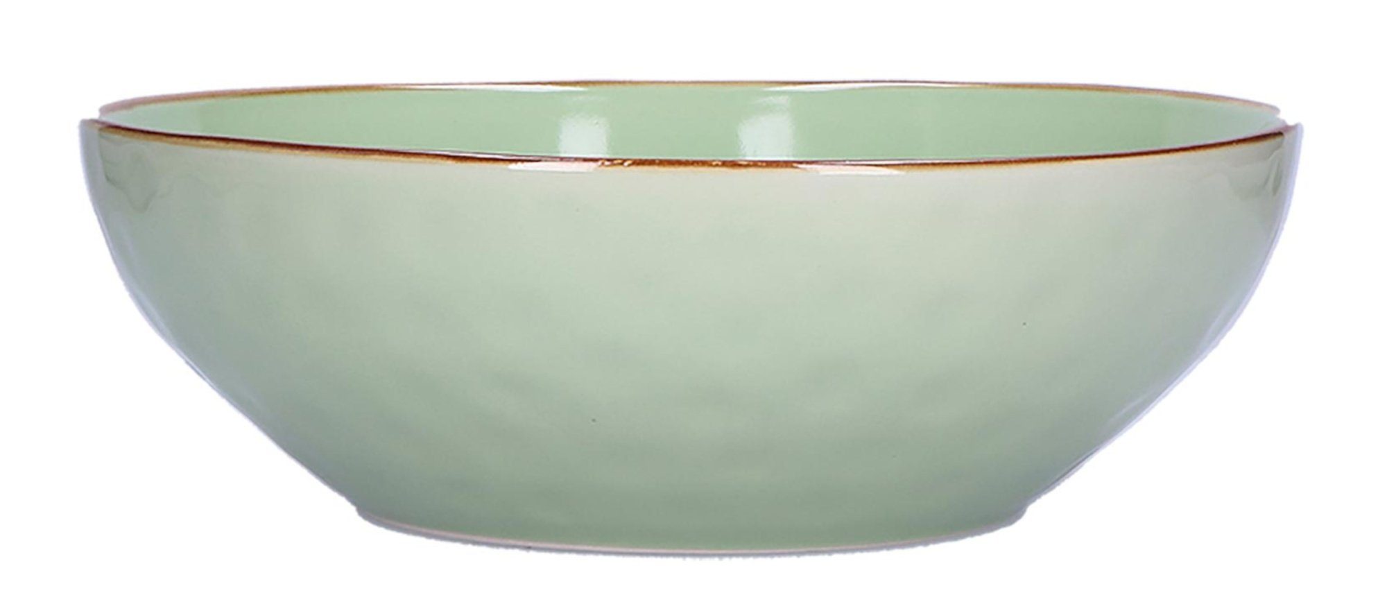 Rose & Tulpani Salatschüssel Salatschüssel Pastaschale Obstschüssel 26cm Te Verde Grün, Steingut, (1-tlg), mikrowellengeeignet