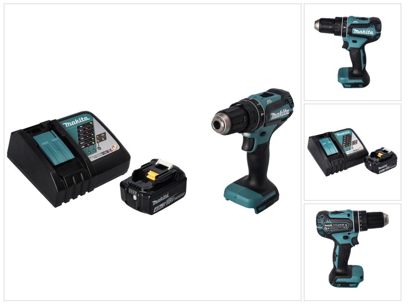 Makita Akku-Schlagbohrschrauber DHP 485 RM1 Akku Schlagbohrschrauber 18 V 50 Nm Brushless + 1x Akku