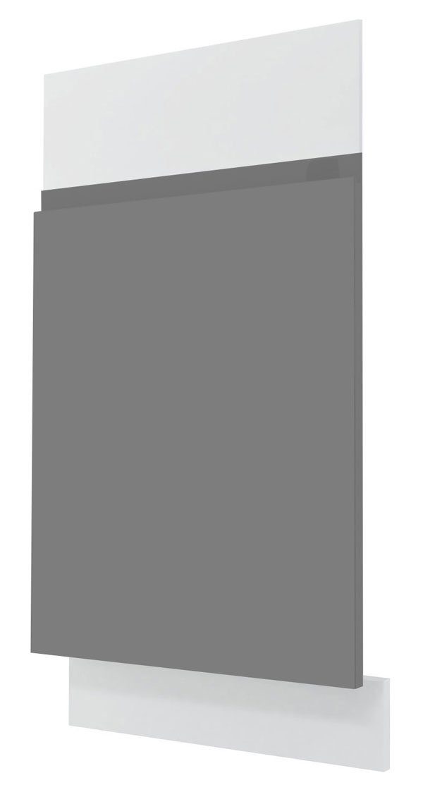 Feldmann-Wohnen Sockelblende Avellino, 45cm Front- und Sockelfarbe wählbar grifflos teilintegriert dust grey Acryl matt