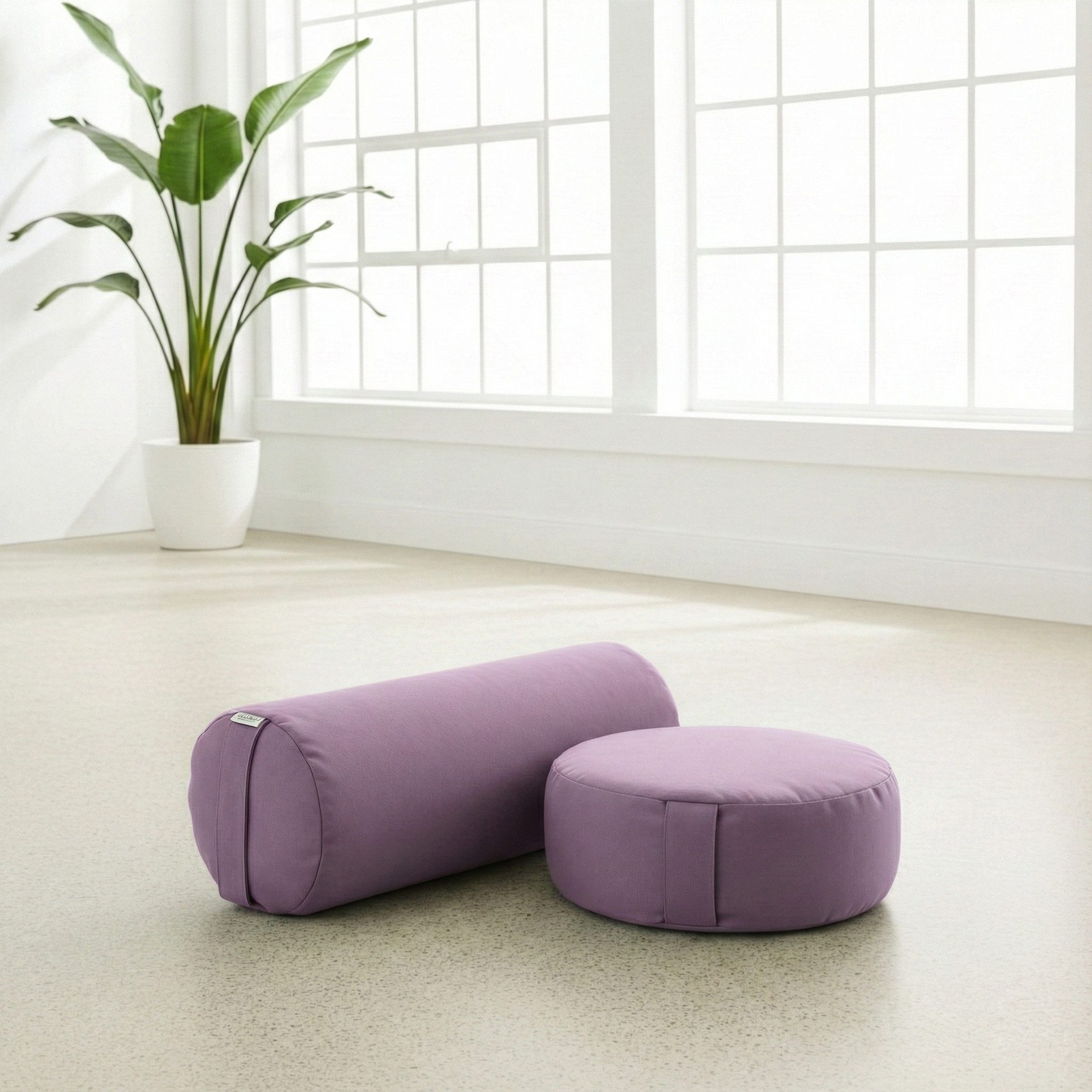 Yogistar Yogakissen Yoga-Set Ananda (Meditationskissen Dhyana + Yoga-Bolster Samtosha), Yoga-Set: rundes Meditationskissen & rundes Bolster, bequem, stabil