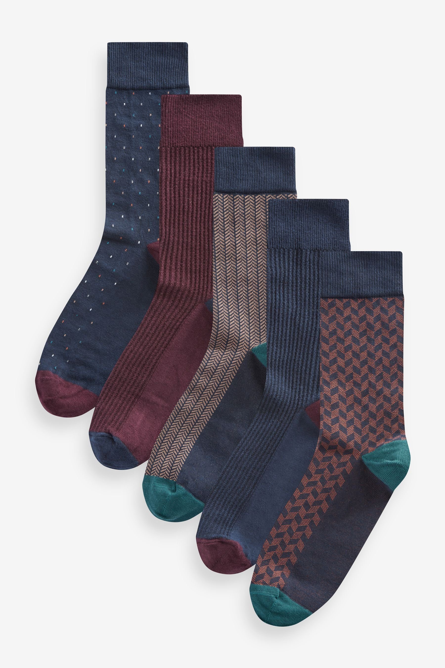 Kurzsocken Gemusterte Socken, 5er-Pack