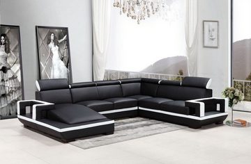 JVmoebel Ecksofa, Wohnlandschaft Couch Polster Eck Designer Ledersofa Big Sofa 5102