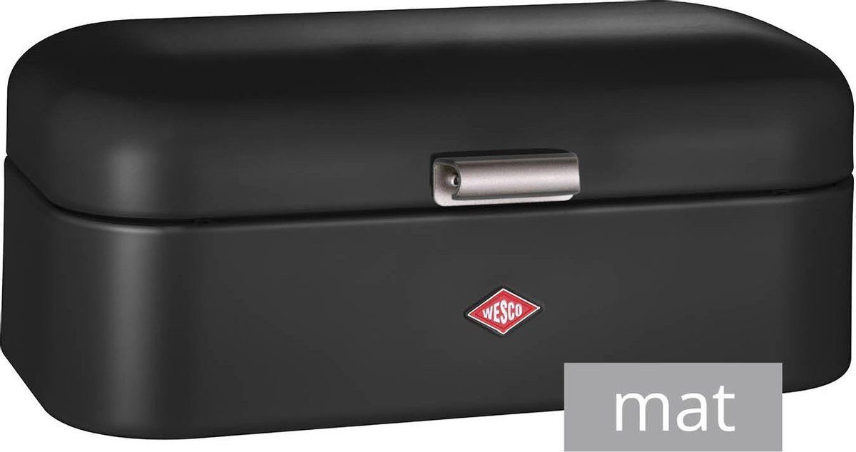 WESCO Brotkasten Grandy Brotdose 42 x 22 x 17 cm mattschwarz, Stahl, (1-tlg)