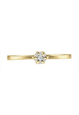 Elli DIAMONDS Verlobungsring Verlobung Blume Diamant (0.045 ct) 375 Gelbgold
