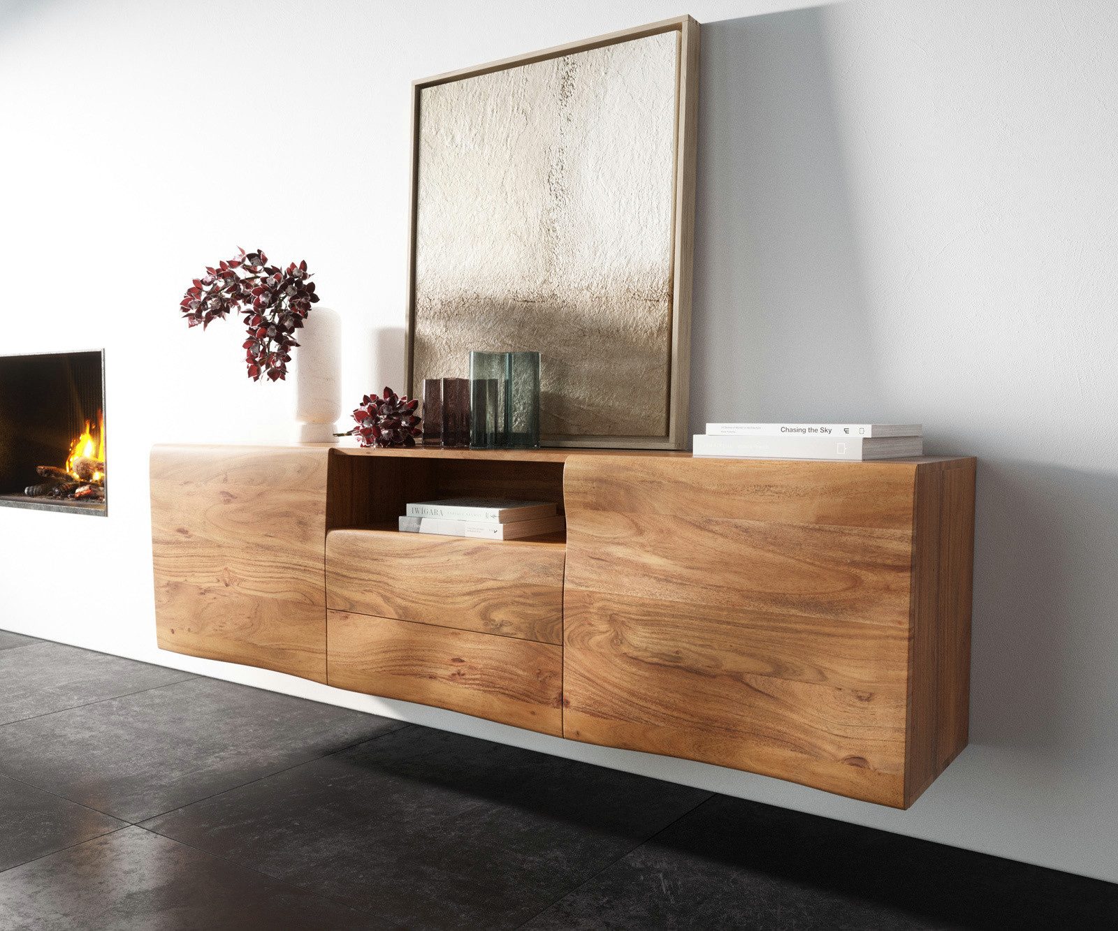 DELIFE Sideboard New, Live-Edge Akazie Natur günstig online kaufen