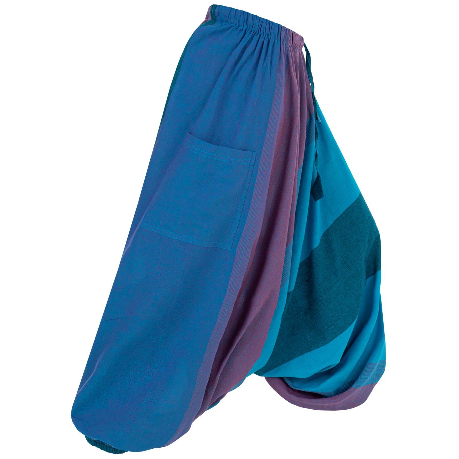 KUNST UND MAGIE Haremshose Unisex Haremshose onesize Bunt Hippie Goa Fair Boho Baggy Pluder-Hose