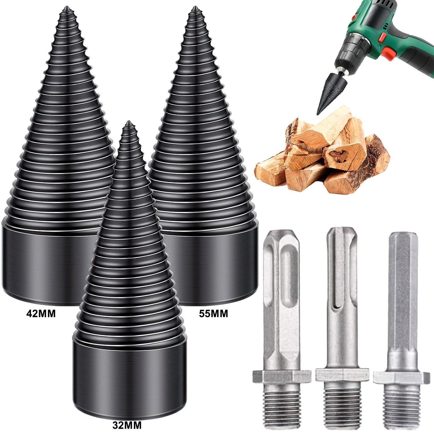 HEYHIPPO Holzspalter Holzspaltbohrer,6-teiliges Holzspalter-Bohrerset für H günstig online kaufen