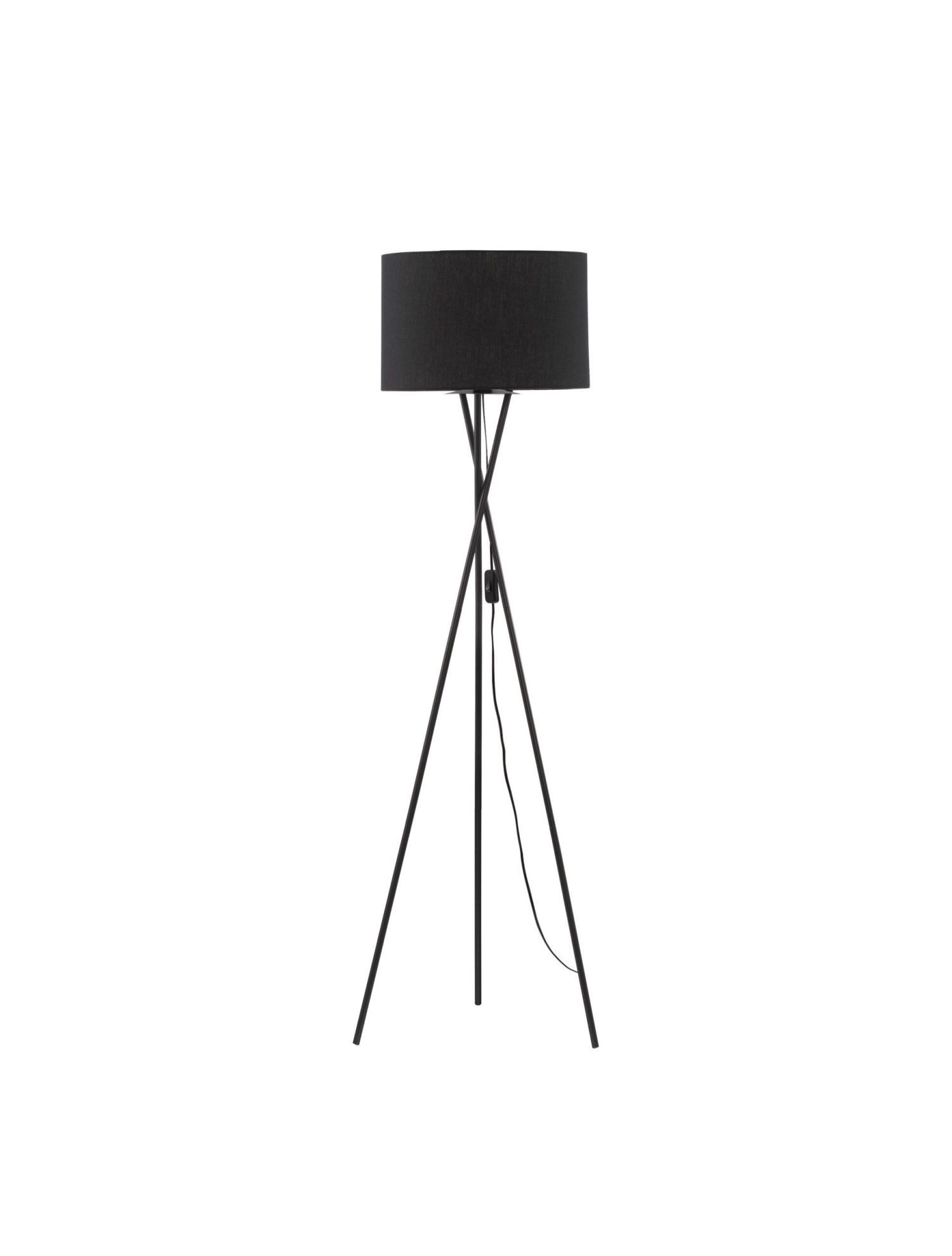 Licht-Erlebnisse Stehlampe PIPER, ohne Leuchtmittel, Stehleuchte Up Down 145 cm hoch E27 mit Fußschalter Schwarz Modern