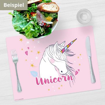 Platzset, Tischset I Platzset abwaschbar - Für Kinder - Unicorn, Tischsetmacher, (aus erstklassigem Vinyl (Kunststoff - BPA frei), 1-St., 44 x 32 cm - rutschfeste Tischdekoration), Made in Germany