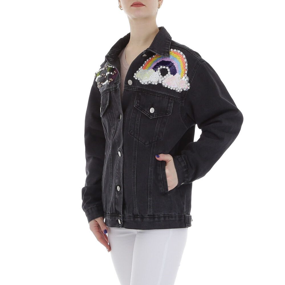 Ital-Design Jeansjacke Damen Rockabilly (86099105) Used-Look günstig online kaufen