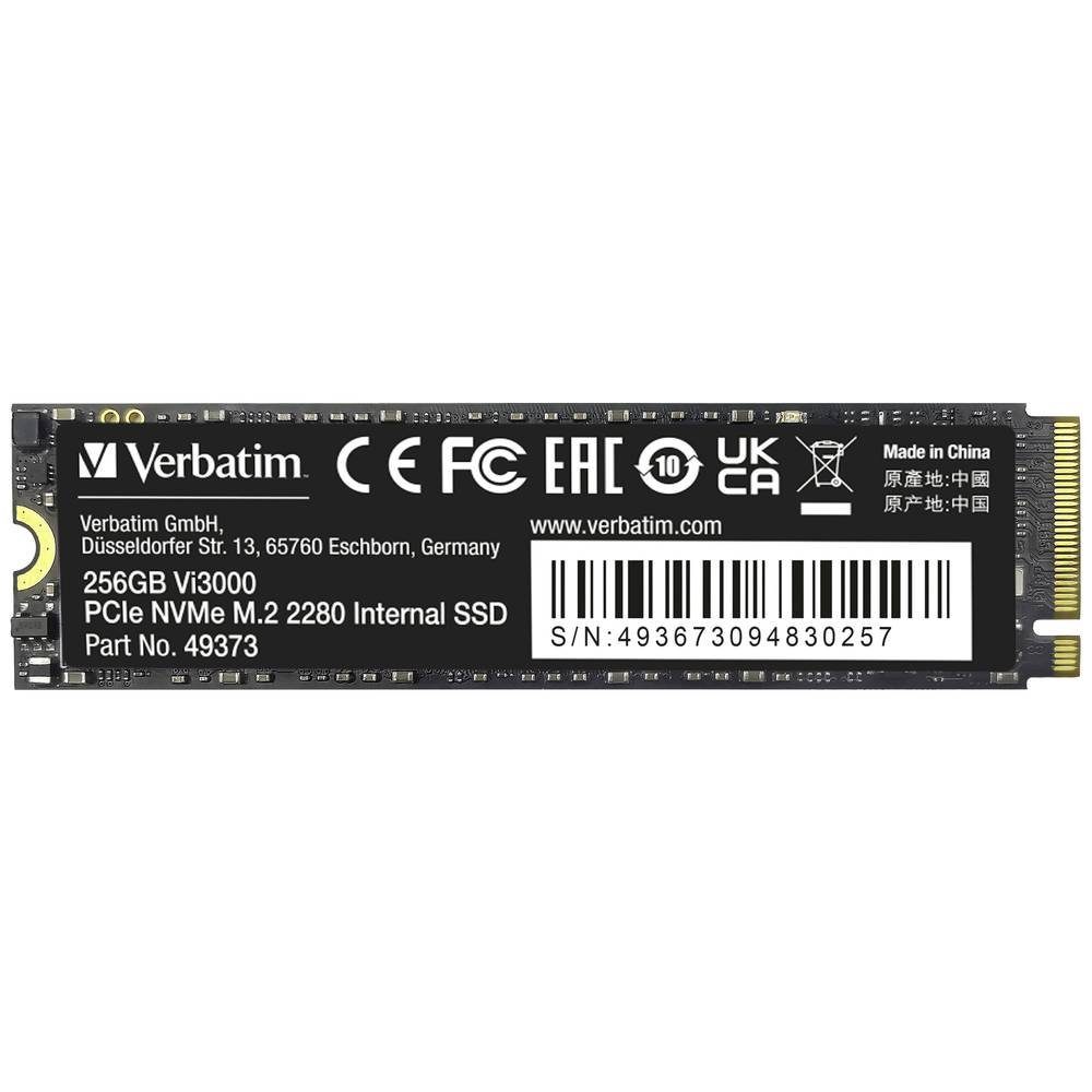 Verbatim PCIe NVMe™ M.2 SSD 256 GB SSHD-Hybrid-Festplatte, NVMe (NVM Express)