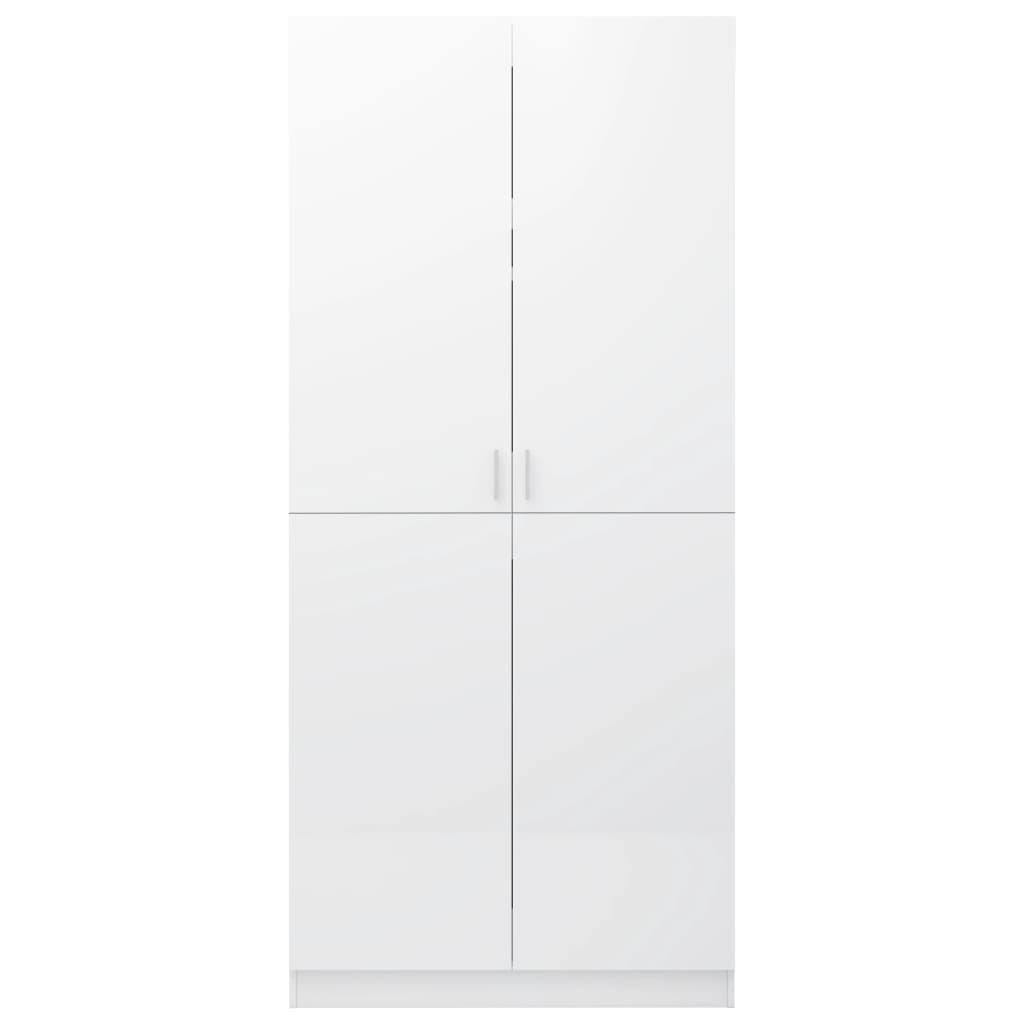 Hochglanz-Weiß Kleiderschrank 80x52x180 cm furnicato Holzwerkstoff